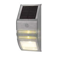 NOMA Outdoor Natural White 28 LM LED Solar Aluminum Wall Mounted Deck Lights, 2-pk Front_Angled_Left