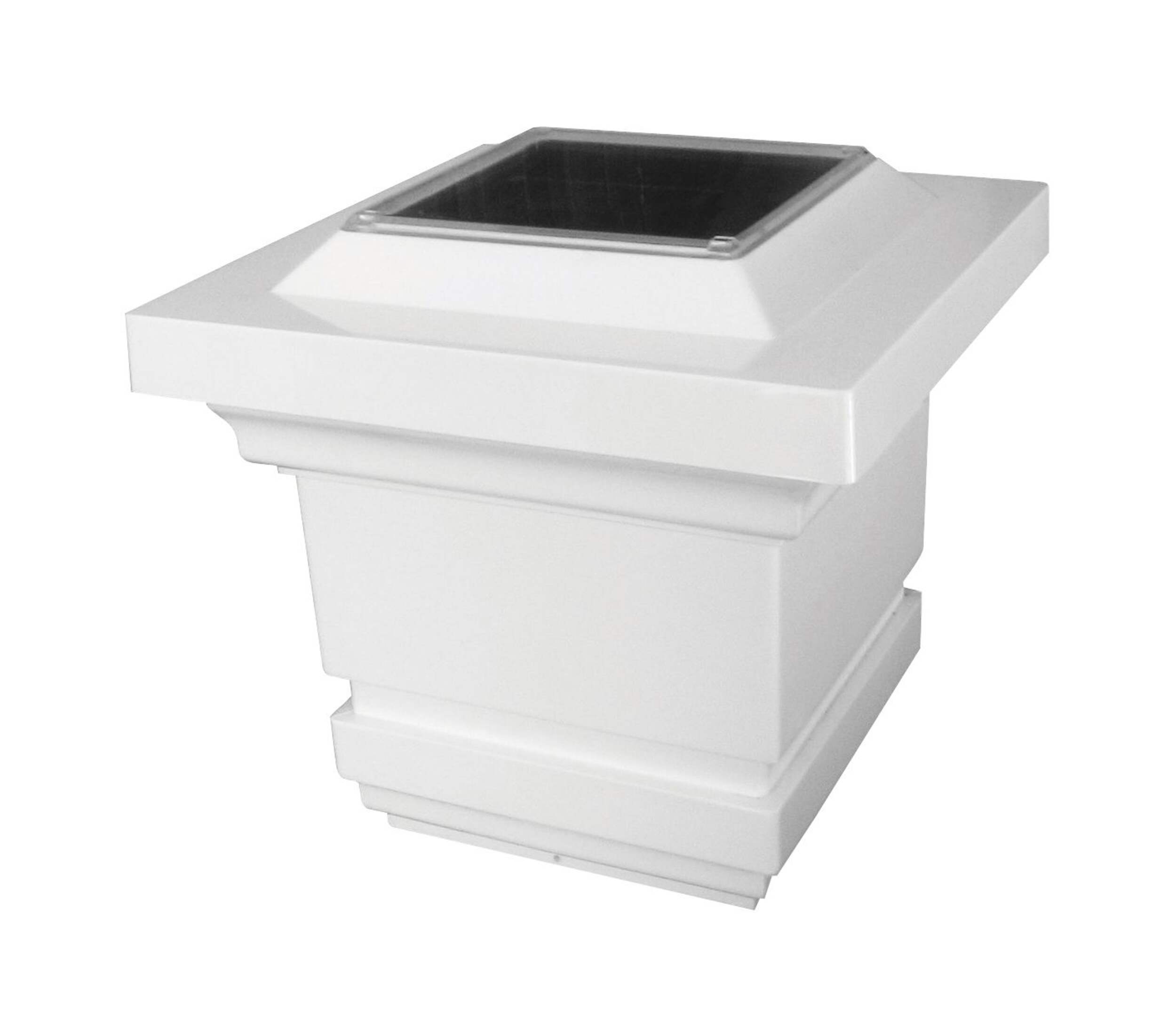 Classy Caps Post Light, White, 4-in x 4-in, 2-pk Front_Angled_Right