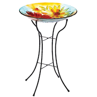 Bain d’oiseaux en verre For Living, 26 po Front_Elevated