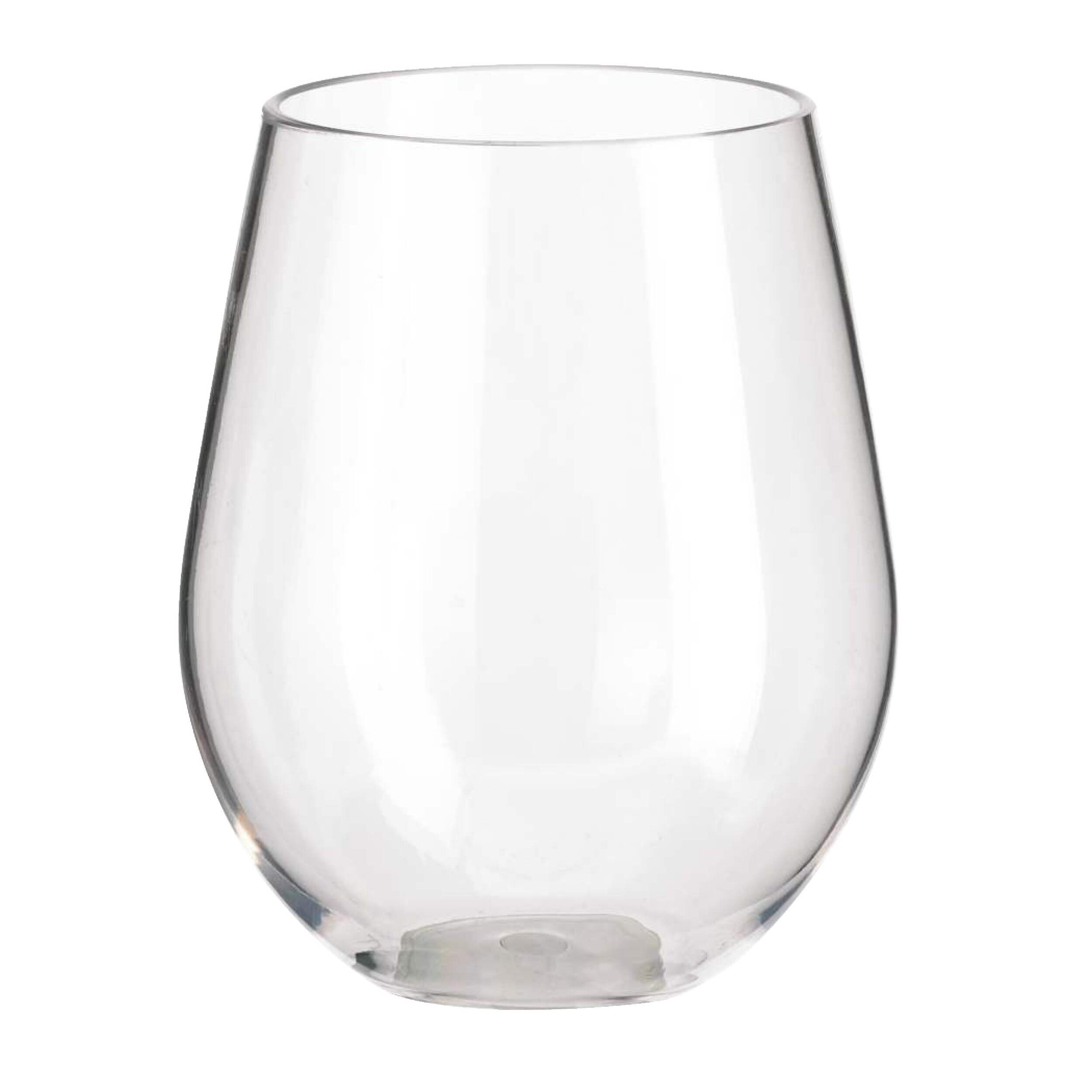 Verre sans pied transparent Front_Elevated