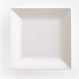 CANVAS Lotus Square Dinner Plate, White, 4-pk Overhead_Flat