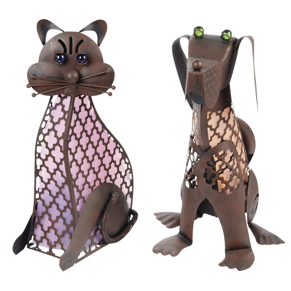 For Living SolarPowered Metal Cat Lawn Ornament, 15.50in Canadian Tire