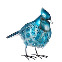 Statue de geai bleu en métal For Living, 10,83 po Front_Angled_Right