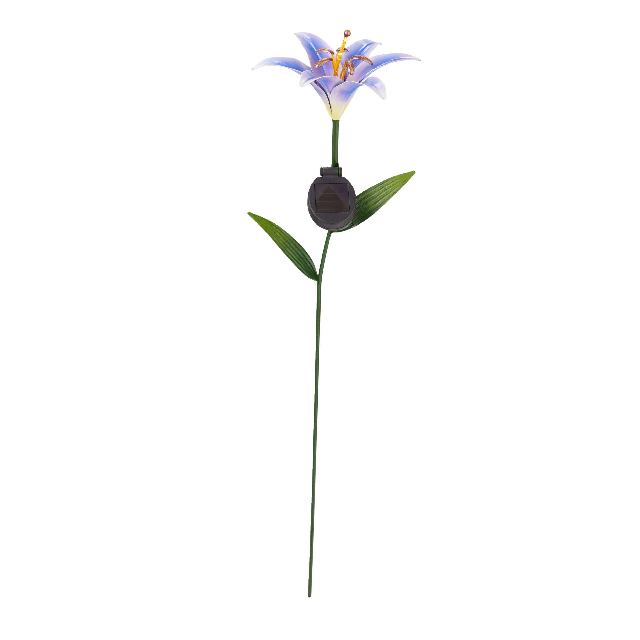 For Living Lily Garden Stake with MicroDot LEDs, 32.68-in, Assorted Front_Flat