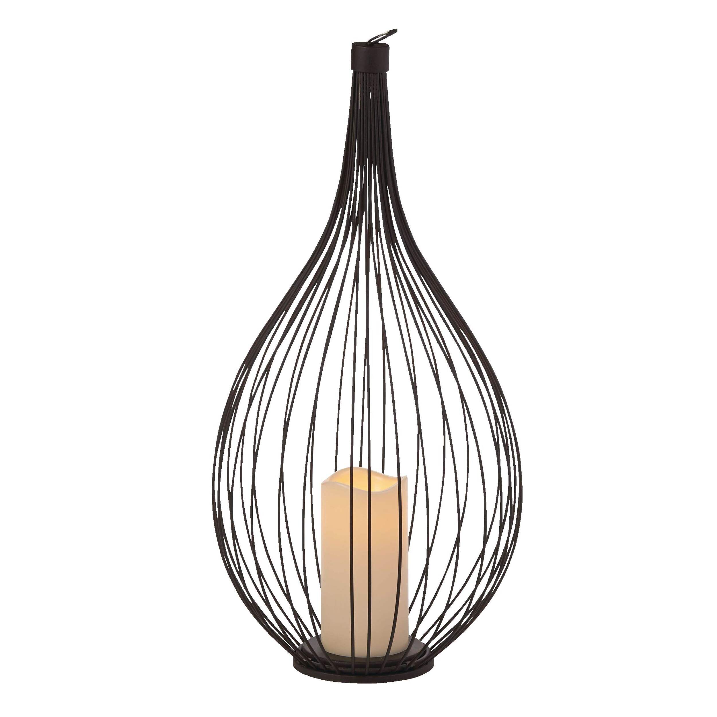 CANVAS Outdoor Lantern/Lamp with Candle,22-in Front_Flat
