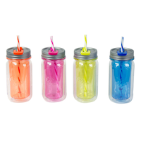 Double Wall Mason Jar with Straw