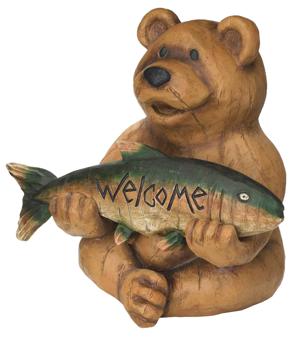 For Living Bear Statue & Lawn Ornament, 15.75in, MultiColour