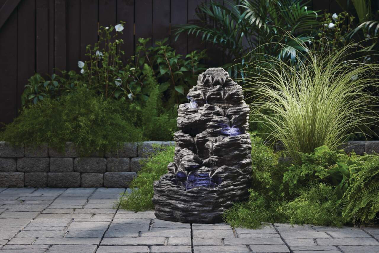For Living Outdoor Rock Fountain Includes Pump 31 in