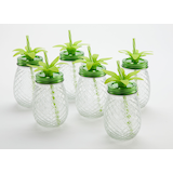 For Living Pineapple Jar Mug with Straw, Assorted Colours Front_Angled_Left