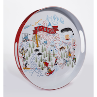 Plateau de service CANVAS Canadiana de série Designer Front_Angled_Right