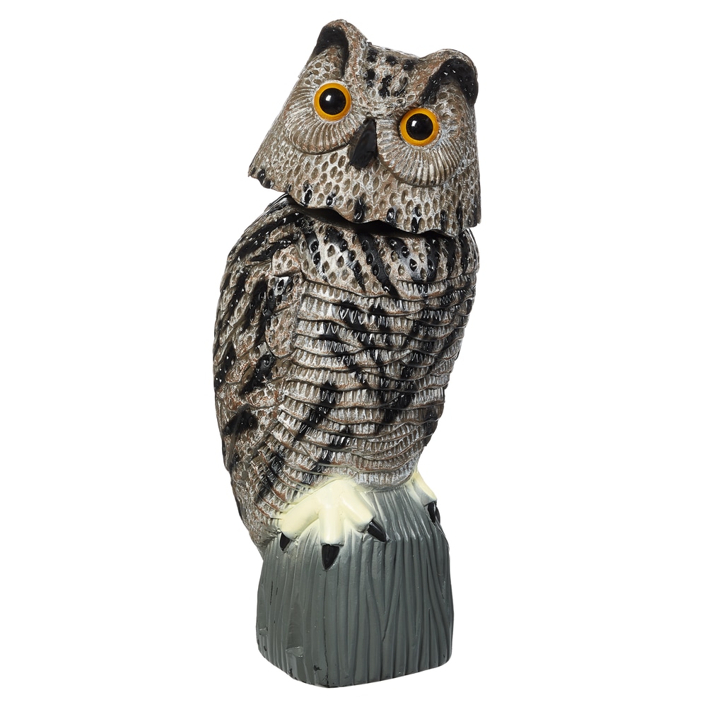 For Living BobbleHead Owl Statue & Lawn Ornament, 15.75in, Grey