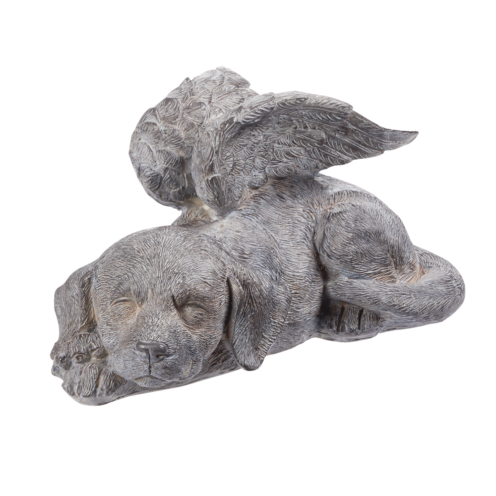 For Living Memorial Dog Statue & Lawn Ornament, 6.30in, Grey