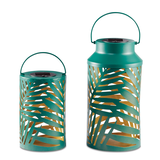 CANVAS Flora Green Nesting Solar Lantern, 2-pk Front_Elevated