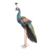 Statue et décoration pour pelouse For Living, paon debout 37 po, bleu Front_Three_Fourths_Angled_Left