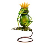 For Living Frog Prince Garden Statue & Lawn Ornament, 13.78-in, Assorted Front_Flat