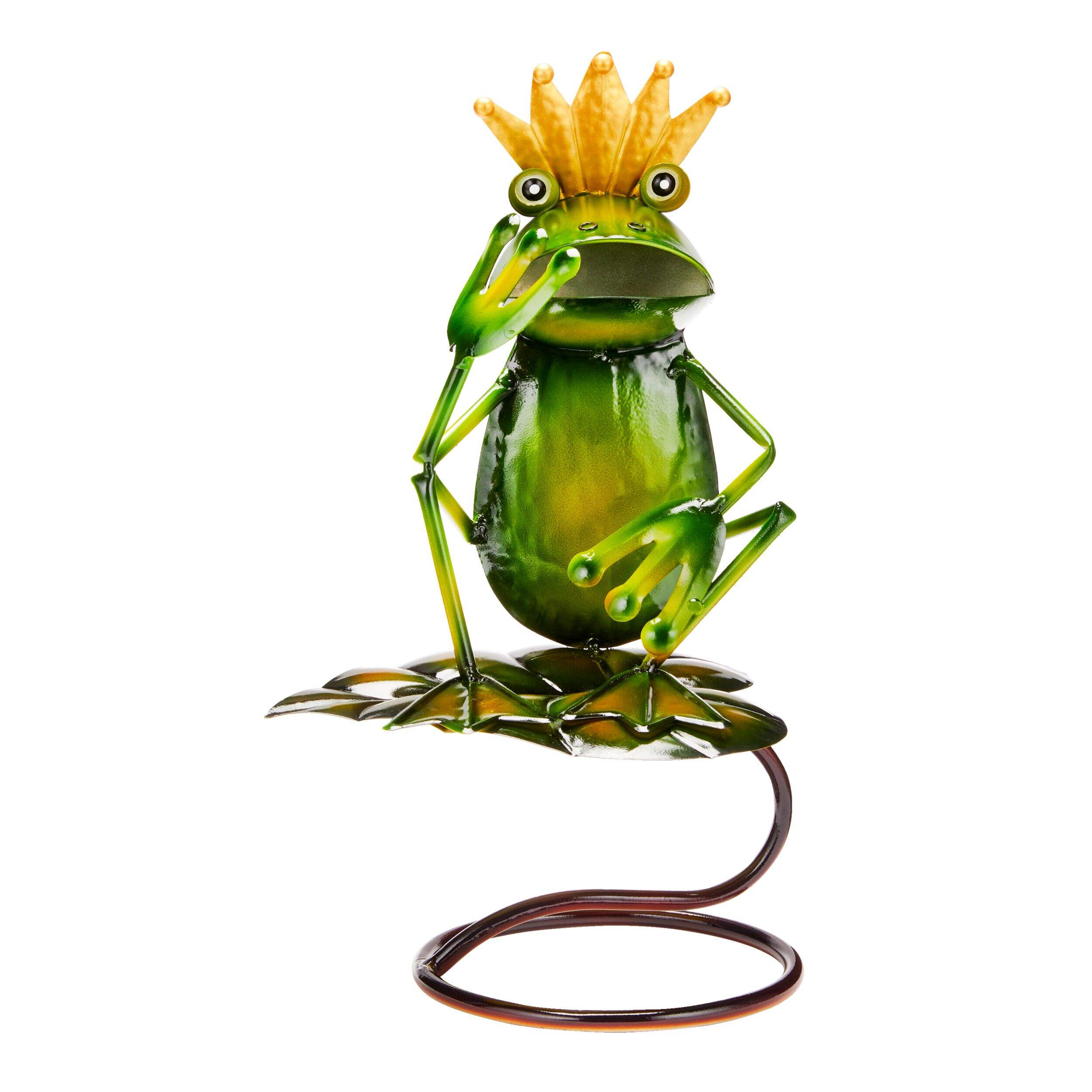 For Living Frog Prince Garden Statue & Lawn Ornament, 13.78-in, Assorted Front_Flat