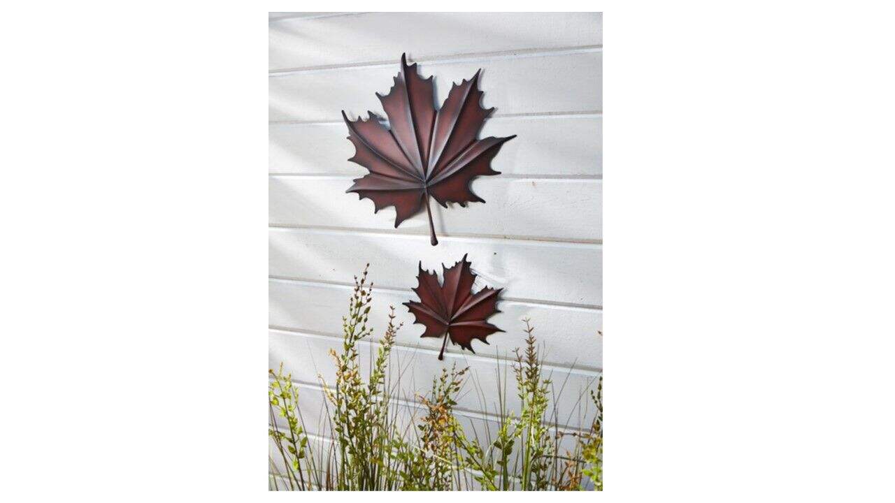 For Living Metal Maple Leaf Outdoor Wall Art & Decor
