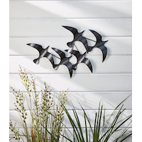 For Living Metal Flock of Birds Outdoor Wall Art & Decor Front_Flat