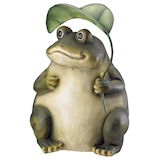 Assorted Frog With Leaves Garden Sculptures Front_Angled_Left
