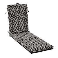CANVAS BoHo Patio UV, Water & Stain Resistant Lounger Chair Pad, Black Front_Angled_Right