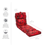 Coussins de chaise longue de jardin CANVAS Bloom, résistants à l'eau et aux taches, rouge Front_Three_Fourths_Angled_Right