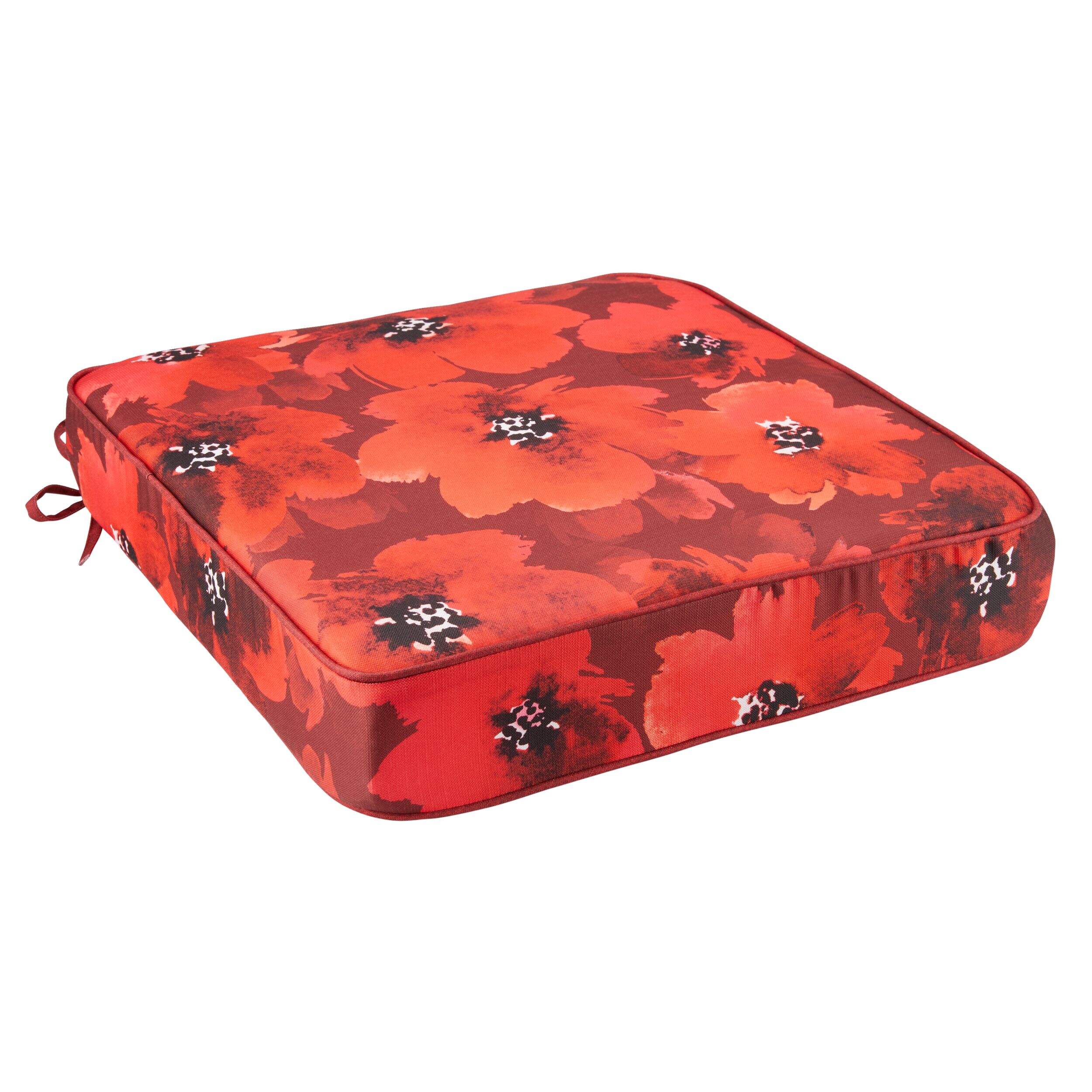 CANVAS Bloom Patio UV, Water & Stain Resistant Chair & Seat Pad, Red Front_Angled_Right