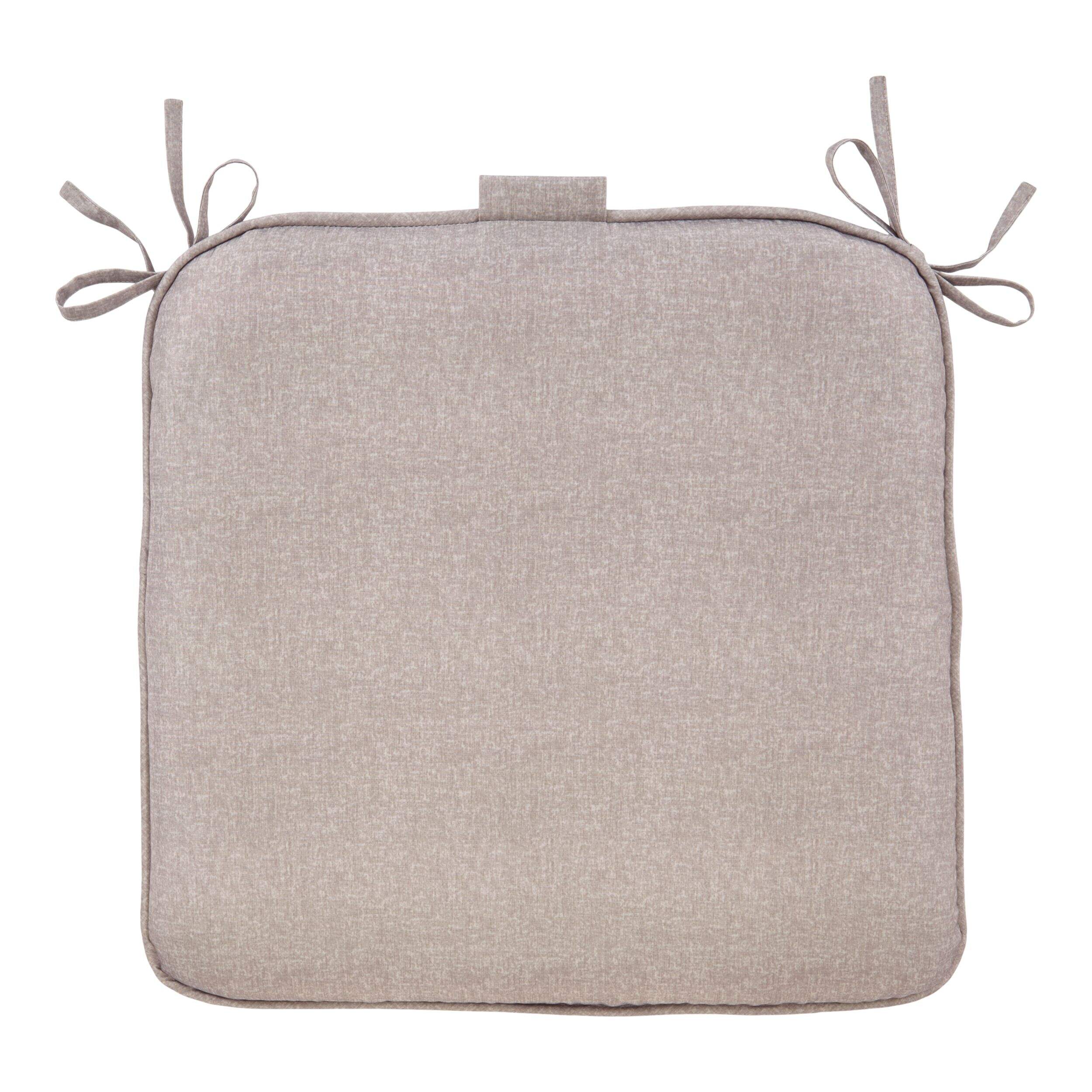 CANVAS Balmoral UV, Water & Stain Resistant Patio Reversible Chair Pad, Taupe Front_Flat
