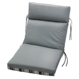 Coussin, fauteuil de terrasse, rayures sarcelle Front_Angled_Left