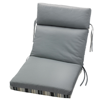 Coussin, fauteuil de terrasse, rayures sarcelle Front_Angled_Left