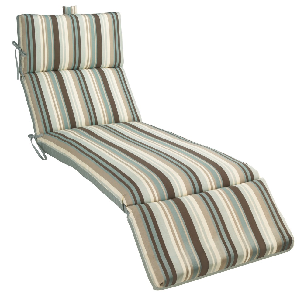 Coussin, chaise longue, rayures sarcelle Tuscany Canadian Tire