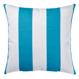 Coussin décoratif rayé For Living Cabana, bleu et turquoise, 16 x 16 po Front_Flat