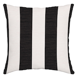 Coussin décoratif rayé For Living Cabana, noir, 16 x 16 po Front_Flat