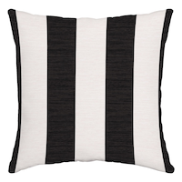 For Living Cabana Stripe Toss Cushion/Throw Pillow, 16-in x 16-in, Black Front_Flat