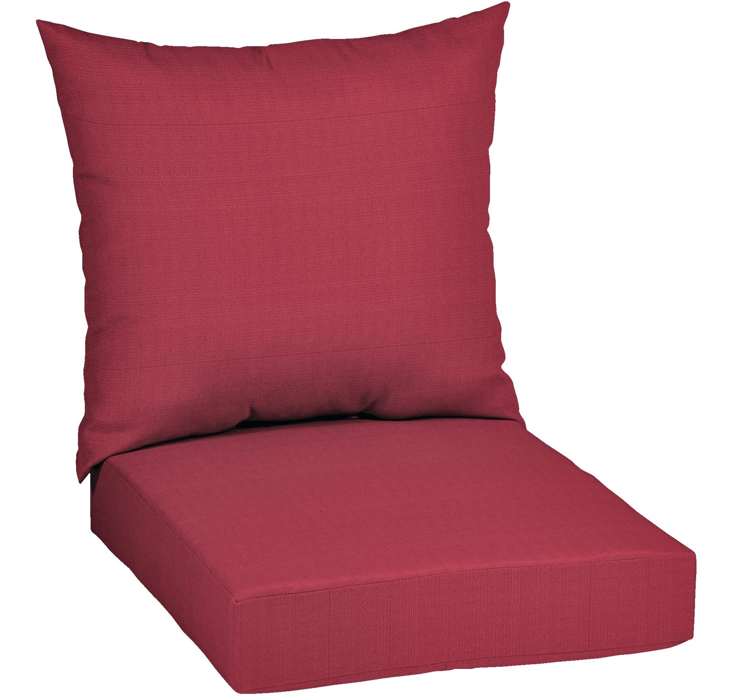 CANVAS Deep Seat UV, Water & Stain Resistant Patio Chair Cushion, Red Front_Angled_Right