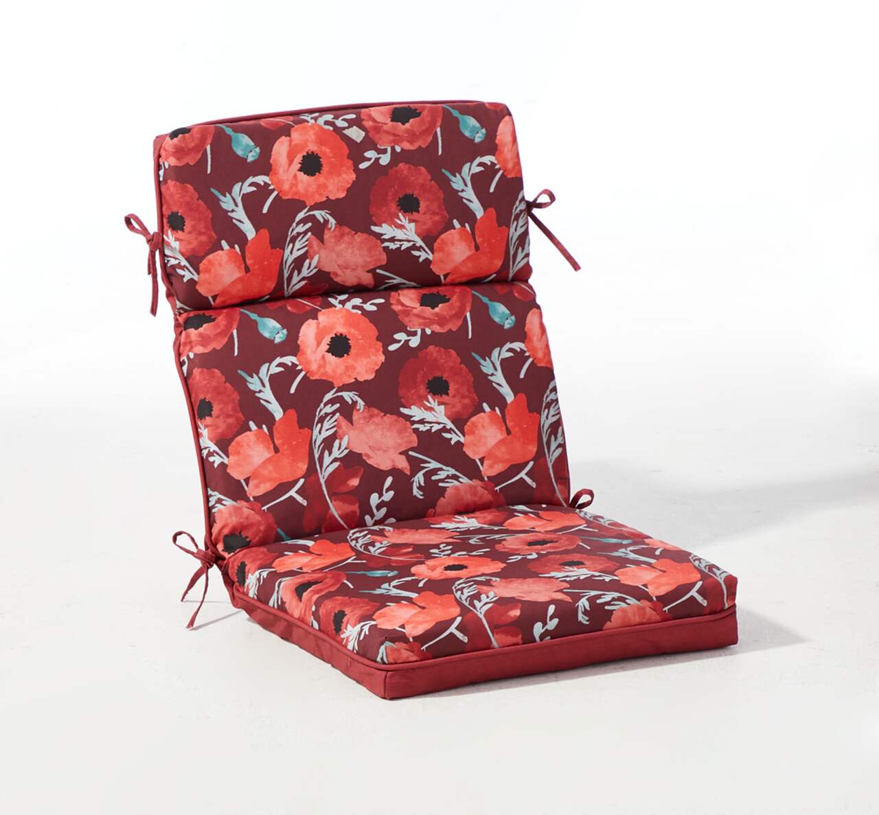 CANVAS Blossoms Patio Tufted UV Water Stain Resistant Chair Cushion Red Canadian Tire