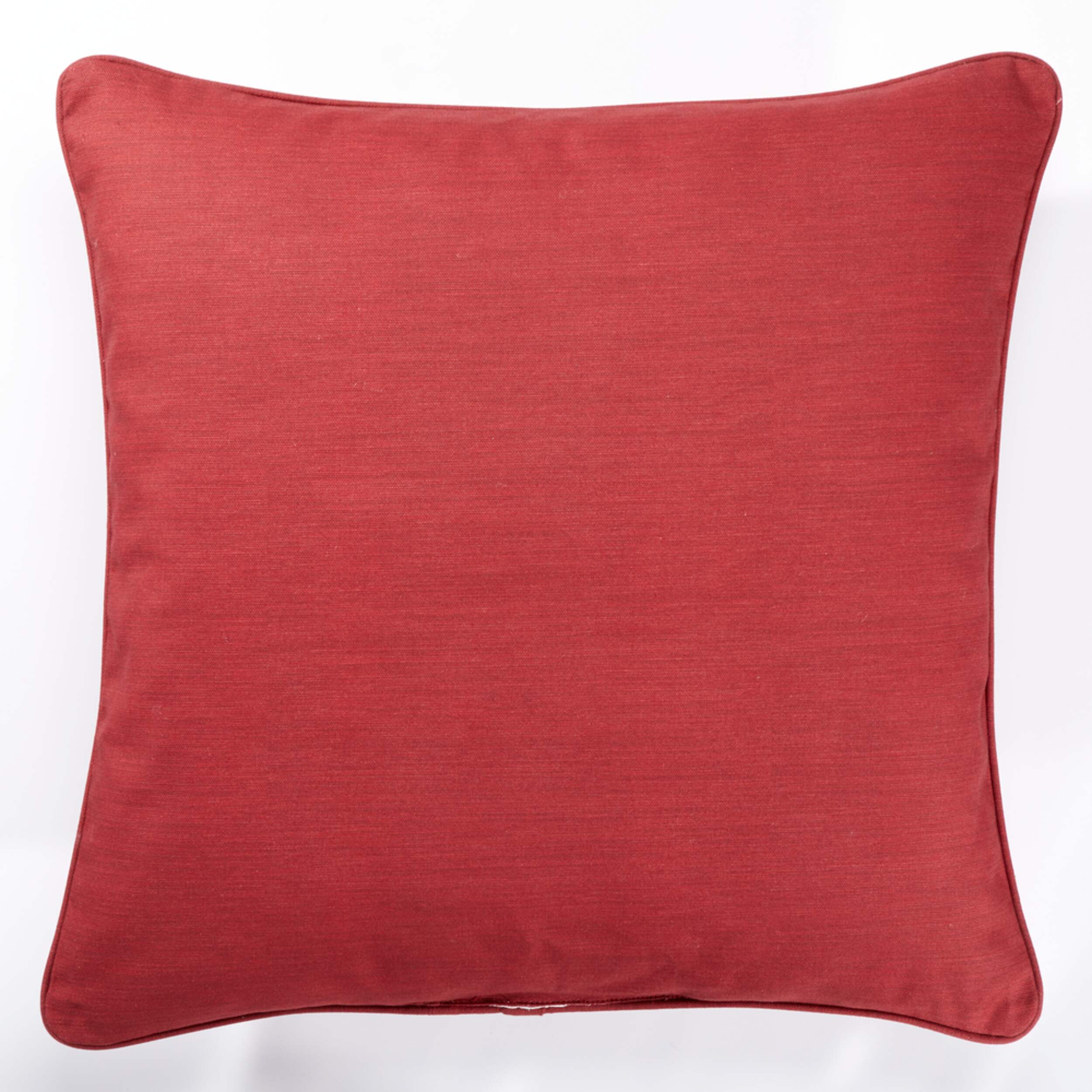 CANVAS Embroidered Trellis Toss Cushion/Throw Pillow, 18 X 18-in, Red Front_Flat
