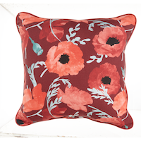 Coussin décoratif CANVAS Blossoms, 19 x 18 po, rouge Front_Flat