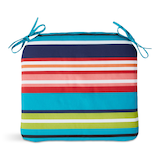 Coussin de siège rayé réversible For Living, sarcelle Overhead_Flat