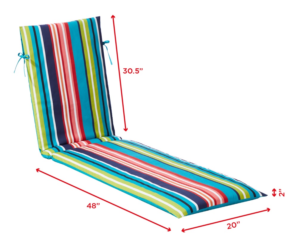 Coussin de chaise longue rayé réversible For Living, sarcelle