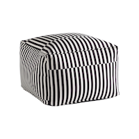 Pouf rayé noir CANVAS Front_Three_Fourths_Angled_Right