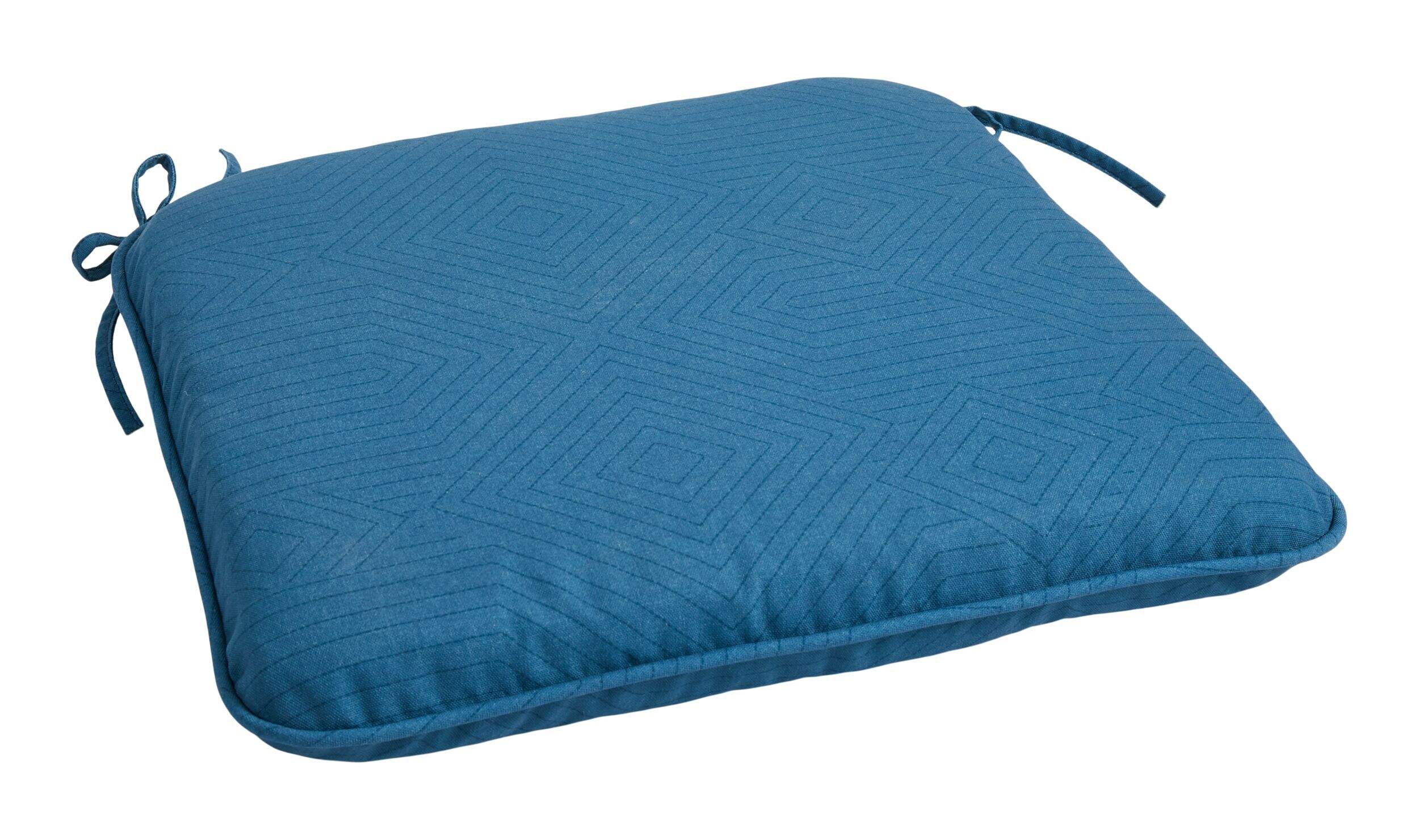 CANVAS Blue Seat Pad, Water-Resistant, UV-Protected Outdoor Cushion Front_Three_Fourths_Angled_Right