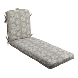 CANVAS Helene Lounger Cushion, Water & UV-Resistant, Grey, 48-in Front_Three_Fourths_Angled_Right