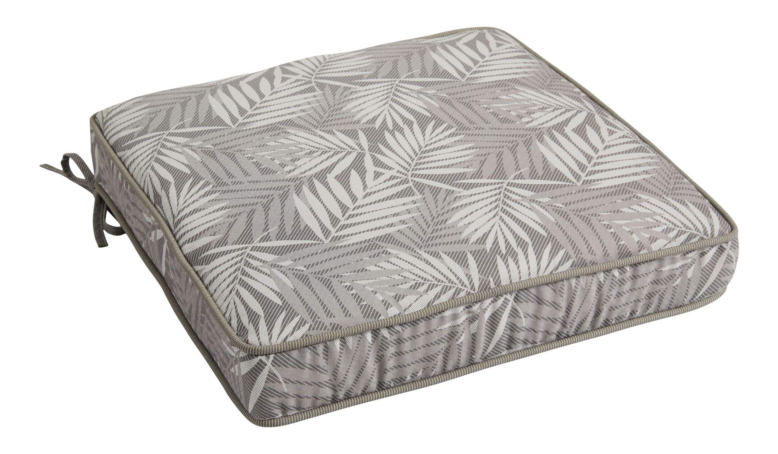 CANVAS Helene Seat Pad, Weather-Resistant, Grey, 20" x 20" Front_Three_Fourths_Angled_Right