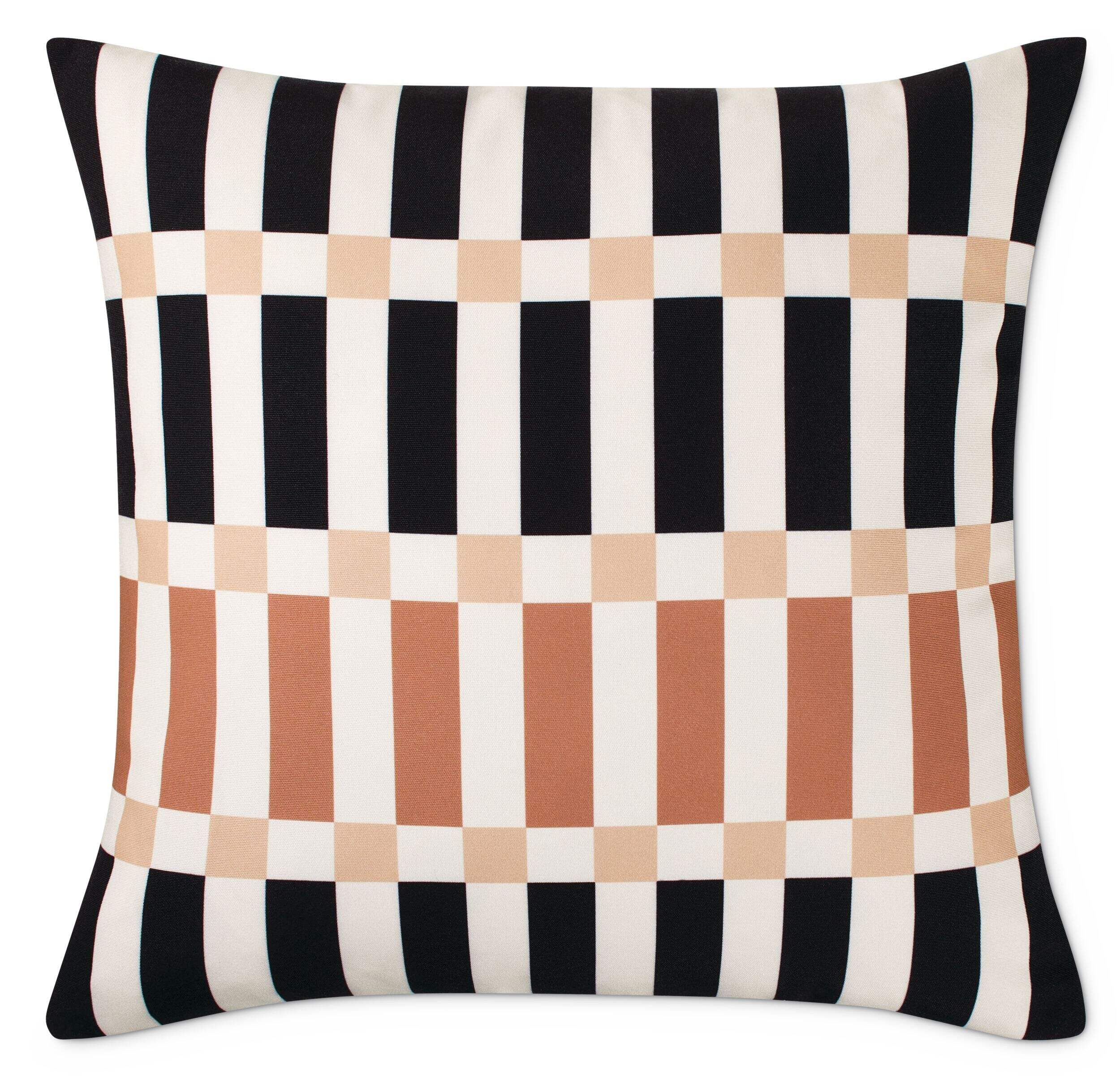 CANVAS Soft Boho Grid Cushion Cover, Polyester, Multi-colour, Cover Only No Insert, 18 x 18-in Front_Flat