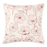 CANVAS Bloom Floral Cushion Cover, Water/Stain/Fade-Resistant, White, Cover Only No Insert, 18 x 18-in Front_Flat