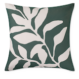 CANVAS Olive Leaf Cushion Cover, Water/Stain/Fade-Resistant, Green, Cover Only No Insert, 18 x 18-in Front_Flat
