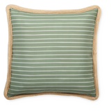 CANVAS Green Striped Cushion Cover, Water/Stain/Fade-Resistant, Green, Cover Only No Insert, 18 x 18-in Front_Flat