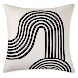 Housse de coussin détente CANVAS Boho, polyester, blanc, housse de coussin seulement, 18 x 18 po Front_Flat