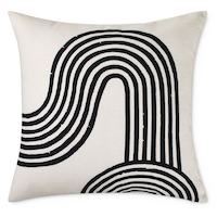 CANVAS Boho Retreat Abstract Cushion Cover, Polyester, White, Cover Only No Insert, 18 x 18-in