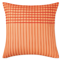 CANVAS Colour Spritz Orange Striped Cushion Cover, Water/Stain/Fade-Resistant, Cover Only No Insert, 18 x 18-in Front_Flat